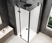 Polysan Globe Black čtvercový Sprchový Kout 1000x1000mm, Matné Sklo, Levé