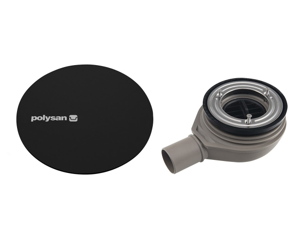 Polysan Mirai Vaničkový Sifon, Průměr 90mm, Dn40, Krytka černá Mat