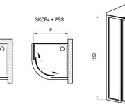 Sprchový kout Supernova SKCP4 - SKCP4 80x80, 195 černá+transparent 3114O302Z1