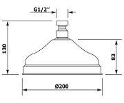 Sapho Antea Hlavová Sprcha, Průměr 200mm, Bronz