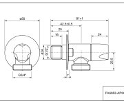 Rohový Ventil 1/2"x 3/4" Black S Keram.vrškem, Pračkový FA5953-AP004B