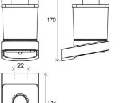 Dávkovač mýdla 10° - TD 231.00CR Držák s dávkovačem mýdla, chrom X07P323