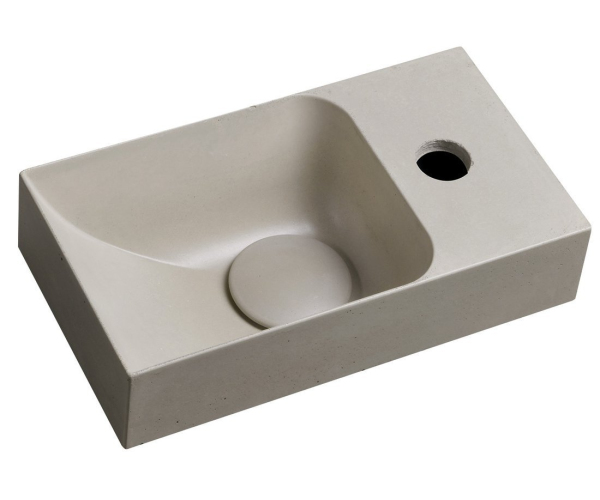 Sapho Piccolino Betonové Umývátko 30,8x17cm, Baterie Vpravo, Písková Mat