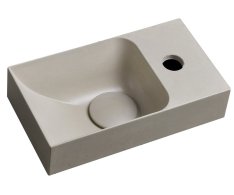 Sapho Piccolino Betonové Umývátko 30,8x17cm, Baterie Vpravo, Písková Mat