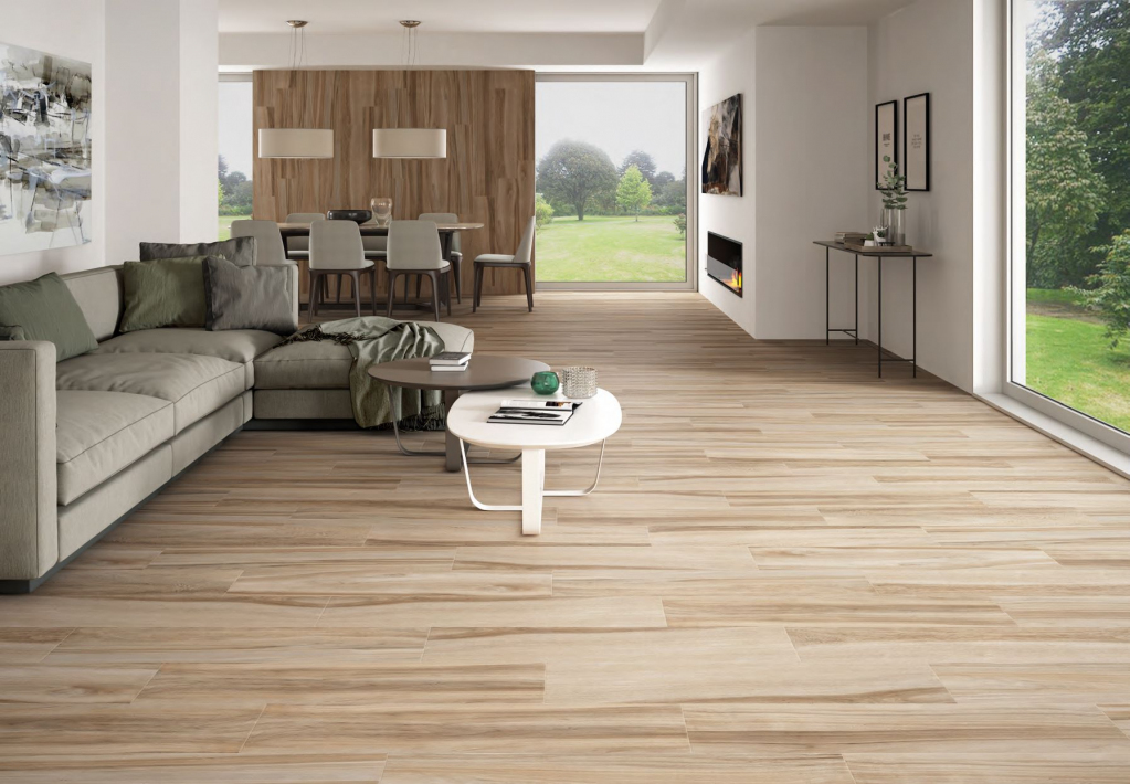 Realizace Moderní dlažba imitace dřeva Codicer Alamo Nature