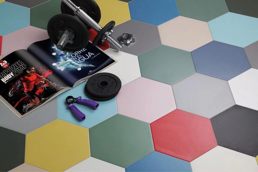 Realizace Představení několika barev dlažby ze série Codicer Basic Hex