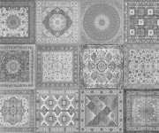 Retro dlažba Aparici Kilim Black Natural 59,55x59,55 Rett. MIX