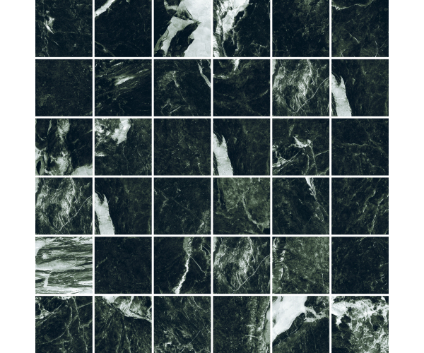 Mozaika jako mramor Ascot Kobe Mosaico Mix Verde 30x30 Luc. Rett. - zelená