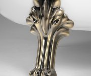 Polysan Retro Volně Stojící Vana 168x76,2x70cm, Bílá, Nohy Bronz