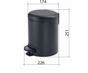 Gedy Potty Odpadkový Koš 3l, Soft Close, černá Mat