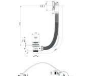 Polysan Vanová Souprava S Napouštěním, Bovden, Délka 600mm, Zátka 72mm, černá Mat