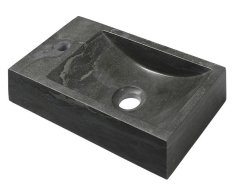 Sapho Blok Kamenné Umývátko 40x22cm, Baterie Vlevo, Antracit