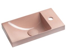 Sapho Agos Betonové Umývátko 40x22cm, Levé/pravé, Růžová Pololesk