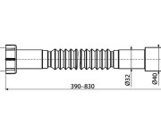 Flexi Připojení 5/4"x 32/40 - Plast (390-830mm) ALC-A750