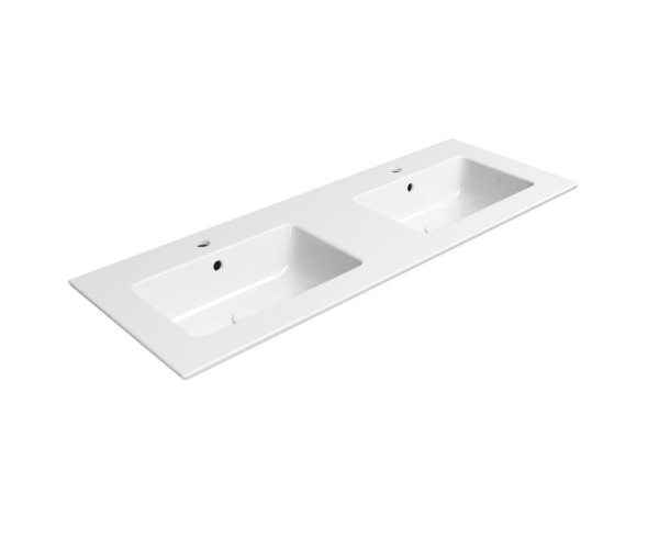 Gsi Pura Keramické Dvojumyvadlo Slim 122x46cm, Bílá Extraglaze