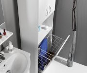 Aqualine Simplex Economy Vysoká Skříňka S Košem 50x180x30cm