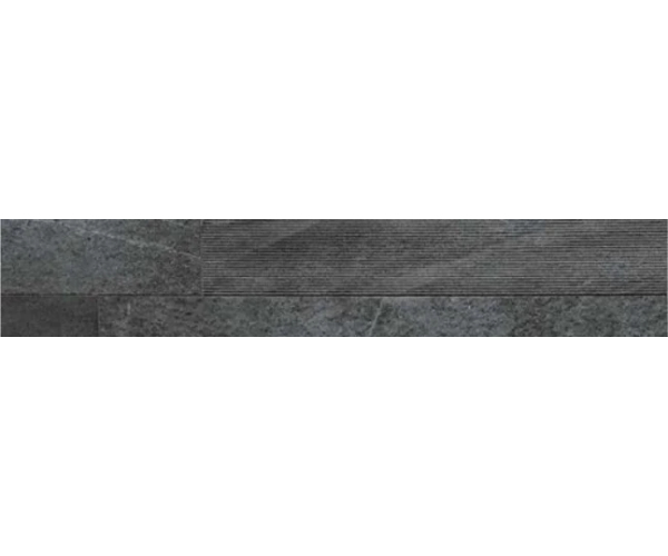 Dlažba jako kámen Coem Brit Stone Deco Graphite 15x90 Nat. Rett. - antracitová