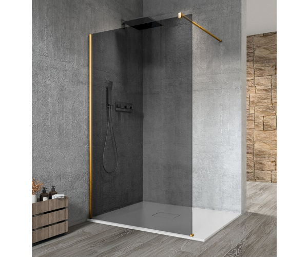 Gelco Vario Gold Matt Jednodílná Sprchová Zástěna K Instalaci Ke Stěně, Kouřové S