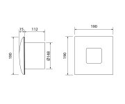 Cata Silentis 15 T Koupelnový Ventilátor Axiální S časovačem, 25w, Potrubí 150mm,bílá