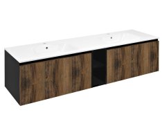 Sapho Lorea Skříňka 180x46x51,5cm (80+20+80cm), Dub Collingwood/černá Mat