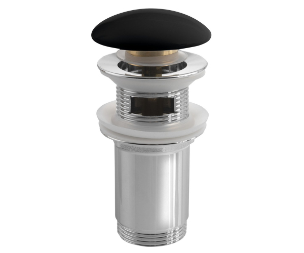 Sapho Umyvadlová Výpust 5/4“, Click-clack, Keramická Zátka, 10-50mm, černá Mat