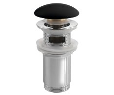 Sapho Umyvadlová Výpust 5/4“, Click-clack, Keramická Zátka, 10-50mm, černá Mat