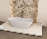 Polysan Medina Volně Stojící Vana, Solid Surface, 165x70x52cm, Bílá Mat