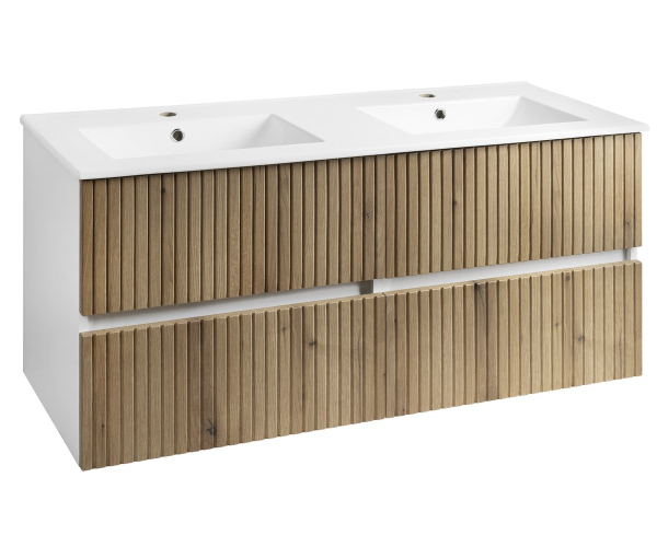 Aqualine Paneda Strip Umyvadlová Skříňka 119x55x45,2cm, Dub Emporio