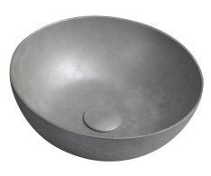 Sapho Formigo Betonové Umyvadlo Na Desku, ø 39cm, Stříbrná Mat