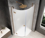 Polysan Globe Copper Matt čtvrtkruhový Sprchový Kout 800x900mm, Matné Sklo, Levé