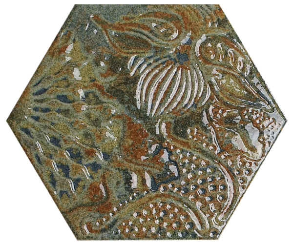 Vzorovaný obklad Codicer Gaudi Reactive Ocean 22x25 Hexagonal