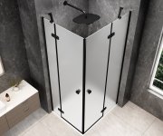 Polysan Globe Black Obdélníkový Sprchový Kout 1200x1100mm, Rohový Vstup, Matné Sklo