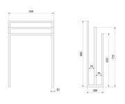 Sapho Ska Stojan Na Ručníky 550x800x200mm, černá Mat