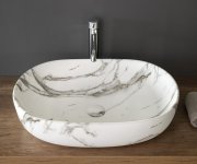 Sapho Caleo Keramické Umyvadlo Na Desku, 60x42cm, Bianco Carrara