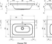 Umyvadlo Chrome - Umyvadlo Chrome 60, s otvorem pro baterii, s přepadem XJG01160000