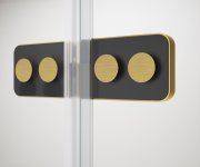 Polysan Globe Gold Matt čtvercový Sprchový Kout 900x900mm, čiré Sklo, Pravé