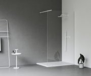 Sprchový kout Walk-In model Wall - Walk-In Wall Set 100, bílá matná+transparent GW9WA0E0SZ1