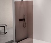 Polysan Architex Sada Pro Uchycení Skla Podlaha-stěna Se Spádovou Lištou, 1615x2105mm, Levá, černá Mat