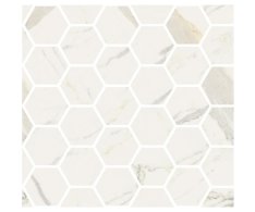 Fioranese Marmorea Bianco Calacatta effect MOSAICO ESAGONI 30x30 Luc. Rett.