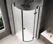 Polysan Globe Black čtvrtkruhový Sprchový Kout 900x1000mm, Matné Sklo, Pravé