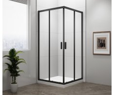 Polysan Easy Black čtvercová Sprchová Zástěna 900x900mm, čiré Sklo