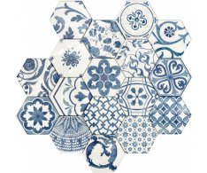 Tonalite Exabright Decoro Mix 15,3x17,5 Blu Bianco 