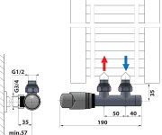 Bruckner Wicher Připojovací Sada Termostatická Pro Středové Připojení 50mm, Provedení Chrom