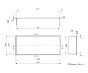 Polysan Inserta Zapuštěná Police Do Obkladu, 810x270mm, Litý Mramor, Bílá