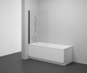 Vanová zástěna PVS1 - PVS1 80, černá+transparent 79840300Z1