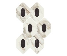 Ascot Kobe Mosaico Esagona T18 Calacatta Viola 25x36,6  Nat. Rett.