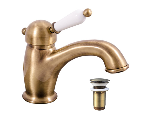 Umyvadlová baterie s výpustí LABE Stará mosaz (Bronz) 1/2" L527.5SM