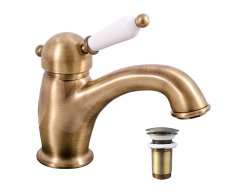 Umyvadlová baterie s výpustí LABE Stará mosaz (Bronz) 1/2" L527.5SM