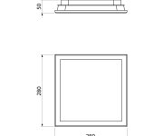 Sapho Silver Stropní Led Svítidlo 28x28cm, 10w, 230v, 3000k/4000k/6500k, Ip44, Chrom