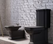 Kerasan Waldorf Wc Kombi Mísa 40x68cm, Spodní/zadní Odpad, černá Mat